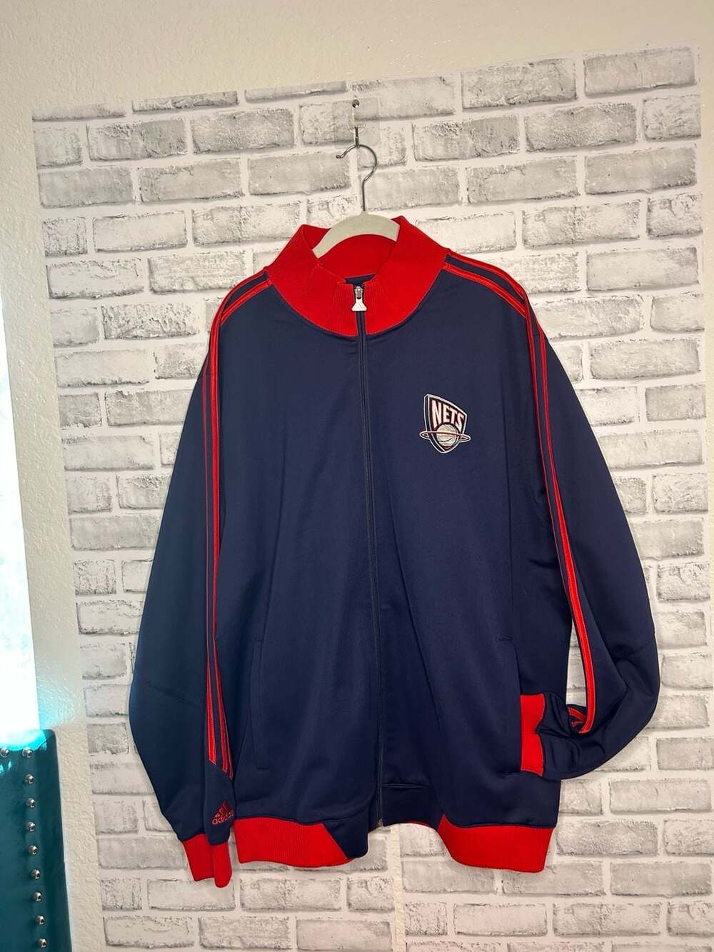 Vintage Adidas New Jersey Nets NBA Basketball Full-Zip Track Jacket - Picture 1 of 4